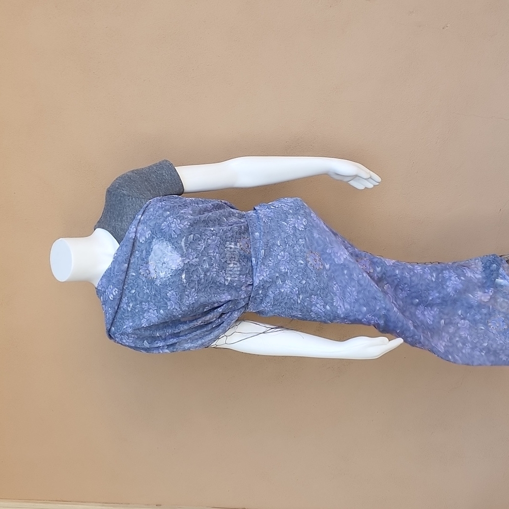 Oversized Handmade Scarf Wrap Sarong Cover Up from Indonesia Periwinkle Floral - Picture 8 of 16